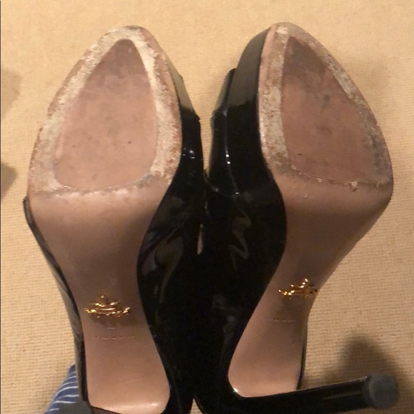 Prada AUTH platform patent leather strappy sandal - Picture 4 of 8